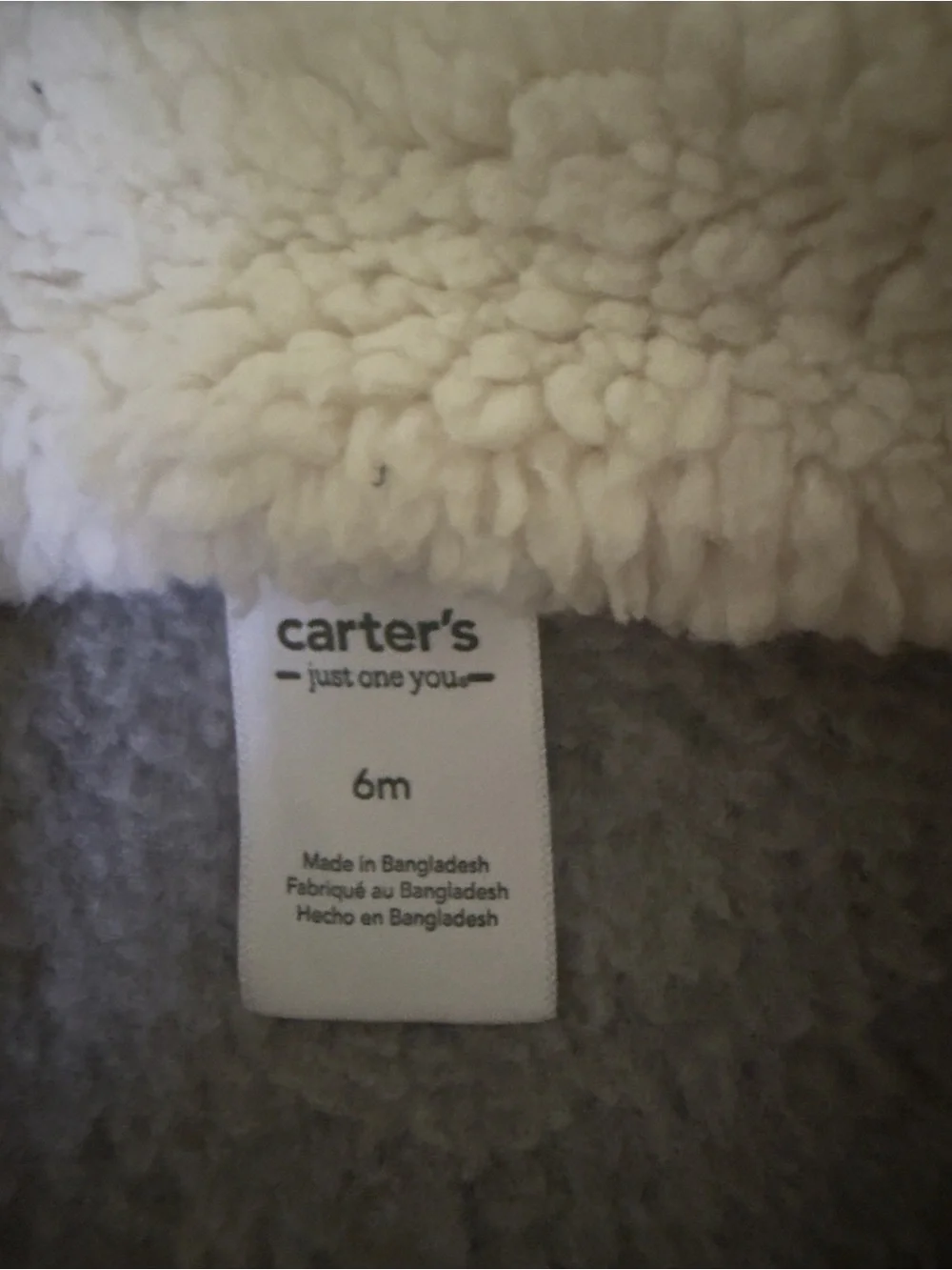 Carter's Heather Gray Sherpa-Lined Kids Sleep Romper